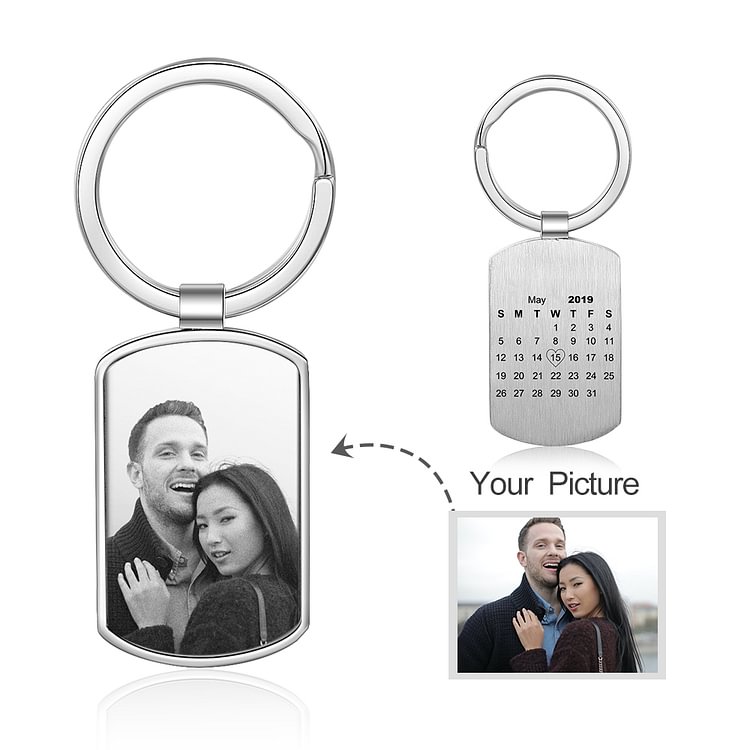 Customized Photo Keychain Picture Calendar Key Chain Gift