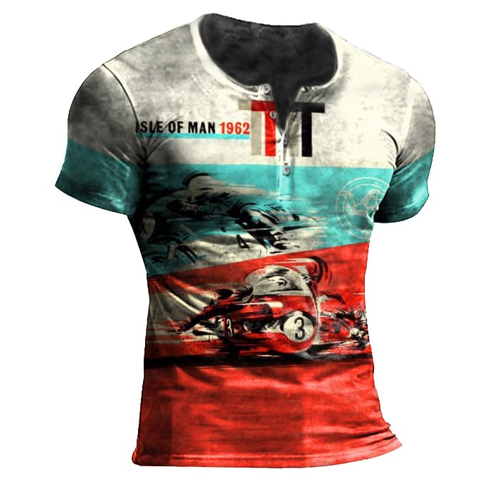 Mens Isle of Man TT Motorcycle Race Printed T-shirt / [viawink] /