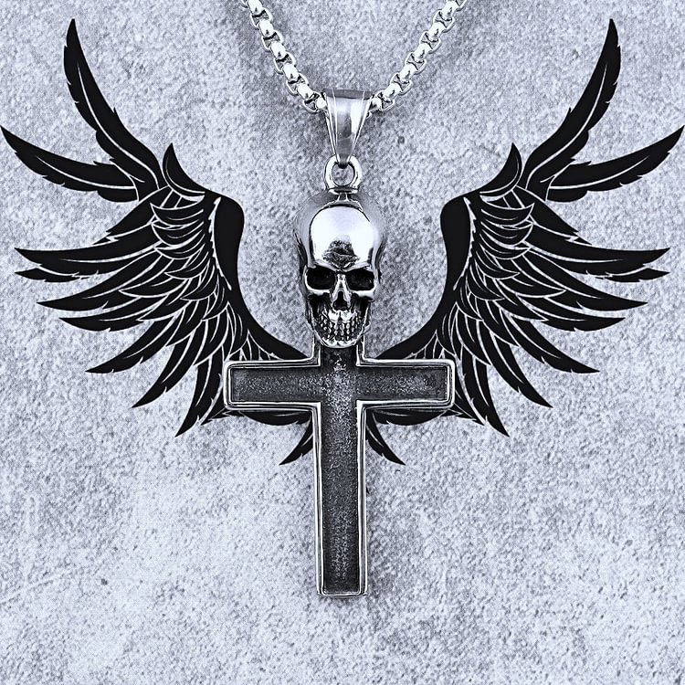 Gorgon Skull Cross Necklace-Mayoulove