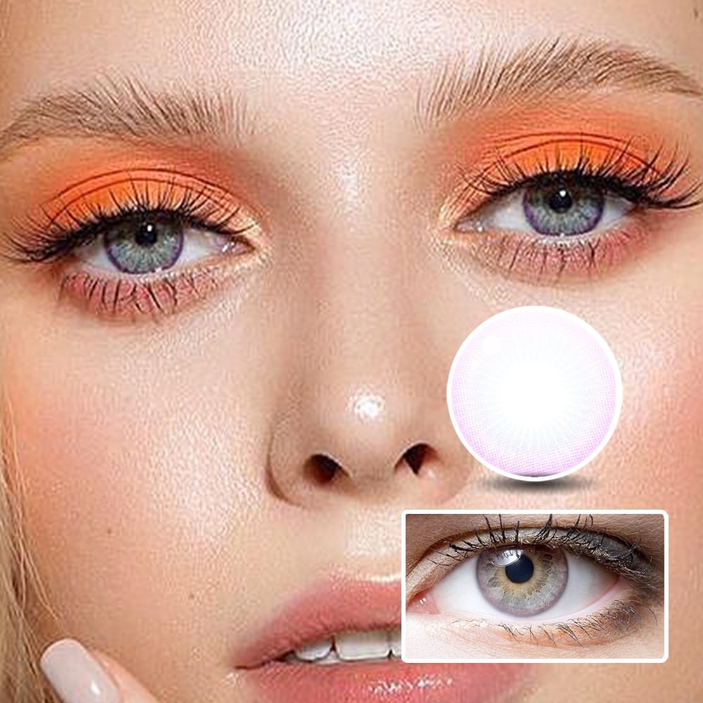 NEBULALENS Fairy Tale Golden Basket Color Purple Yearly Prescription Colored Contact Lenses NEBULALENS