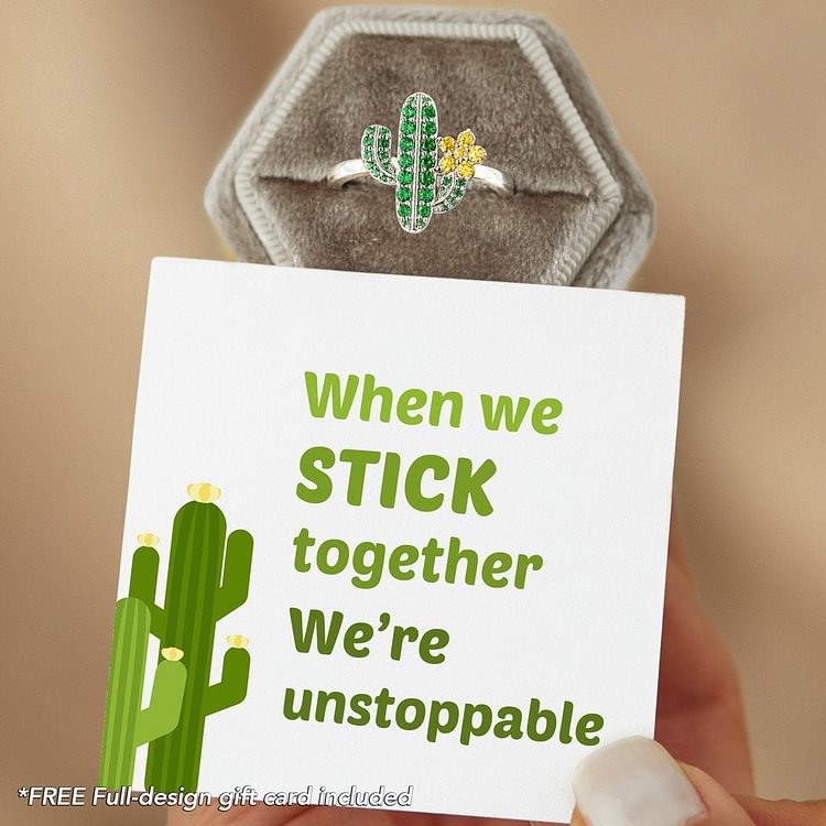 We Are Unstoppable Pavé Succulent Cactus Ring
