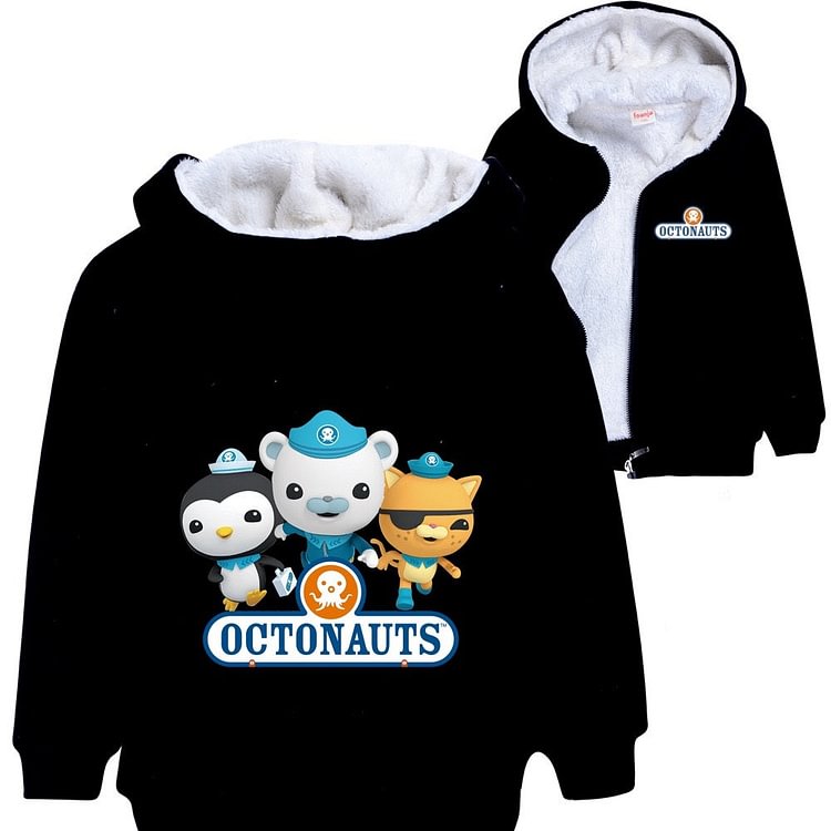 Mayoulove The Octonauts Sherpa Lined Hoodie Fleece Sweatshirt Full Zip Jacket for Kids-Mayoulove