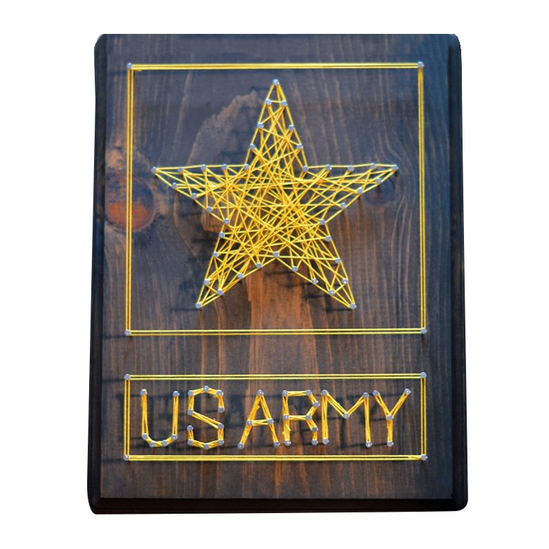 String Art - ARMY (inspired) 5" x 5"-Ainnpuzzle