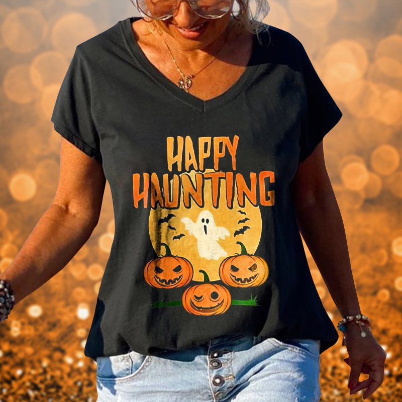 Happy Haunting  Printed T-shirt