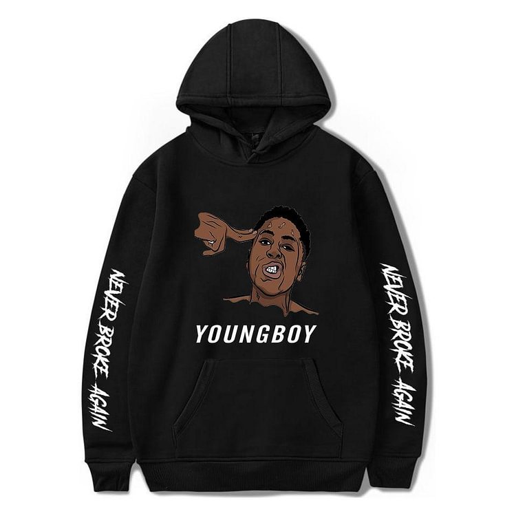 YoungBoy Printed Hoodie Top Rapper Sweatshirt-Mayoulove