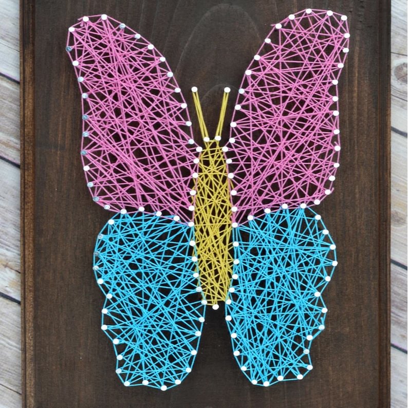 String Art - Butterfly 5" x 5"-Ainnpuzzle