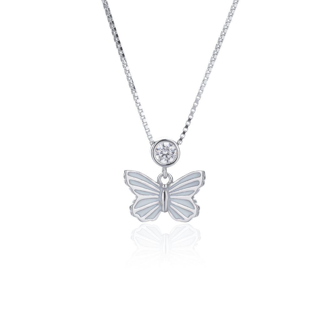 Butterfly Silver Pendant Necklace
