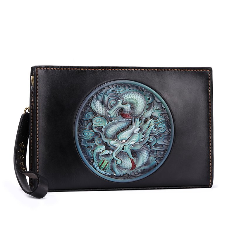 Dragon Four Seas Leather Personalized Bag