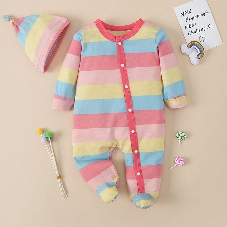  Rainbow Stripes 2-Piece Set Baby Suit for 17 Inches Reborn Baby Doll - Reborndollsshop.com®-Reborndollsshop®