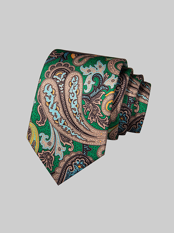 Cravate en soie imprimée motif floral style de mode-Soieplus