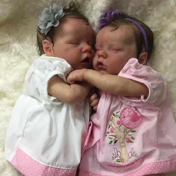 17'' Real Lifelike Reborn Twins Sleeping Reborn Baby Doll Girl Olga and Cortney, Beautiful Baby Gift 2022 -jizhi® - [product_tag]