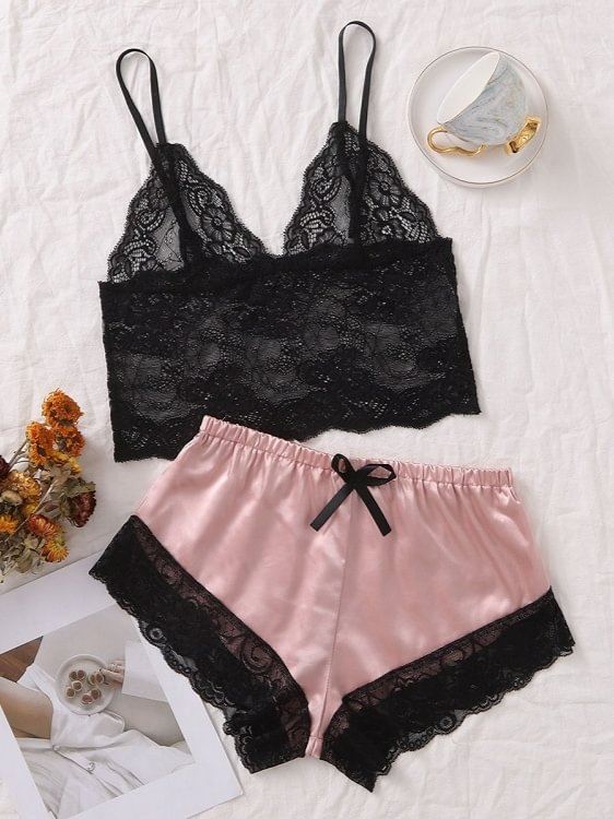 Lingerie Lace Two-piece Set-Icossi