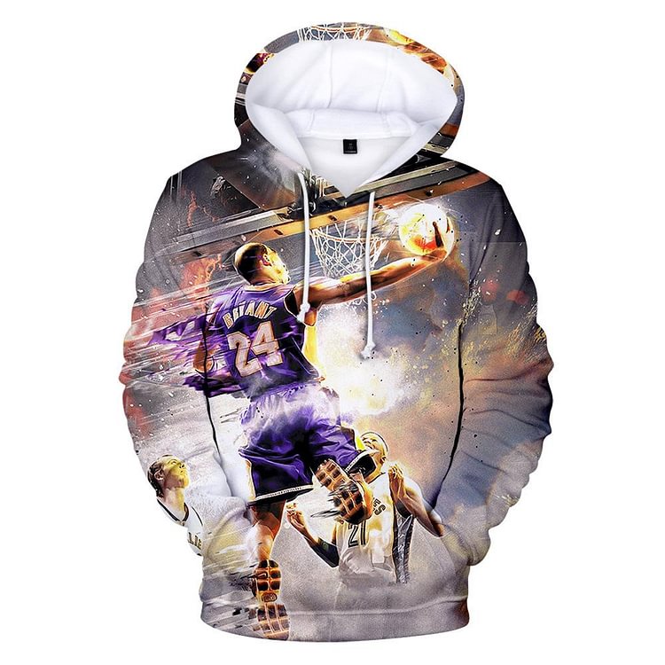 Kobe 3D Hoodie Mamba Out #24 Bryant Hooded Pullover Sweatshirt-Mayoulove