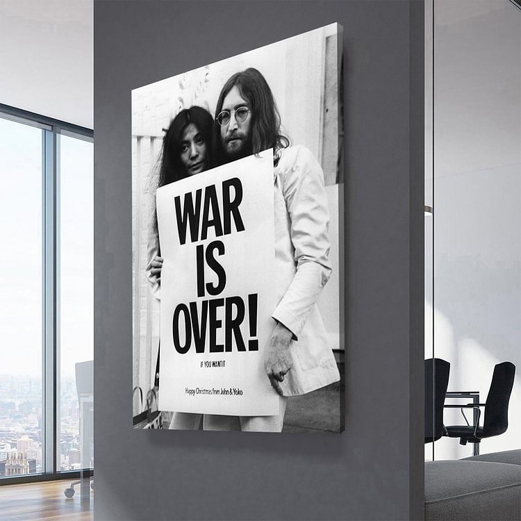 John Lennon and Yoko Ono WAR IS OVER Canvas Wall Art