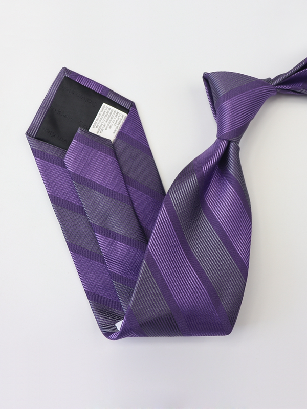 Strips Purple Silk Tie-Real Silk Life