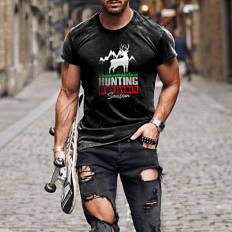 BrosWear Men's Personality Graphic Short Sleeve T-Shirt