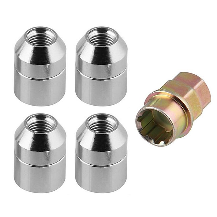 M12x1.5 Wheel Lock Lug Nuts 4 Anti Theft Locking Nuts+1 Key Set Universal