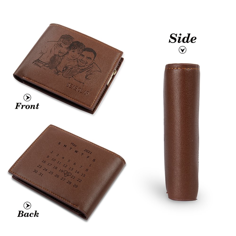 Brieftasche aus Leder mit personalisiertem Bild Geldbörse m1-t1 Kettenmachen