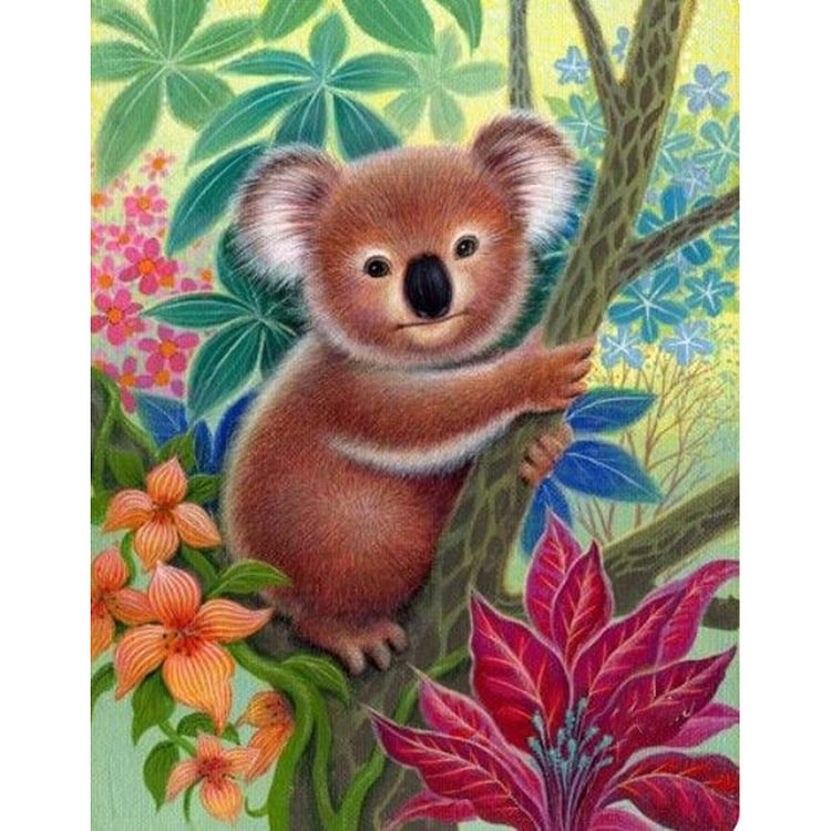 Cute Koala 30*40CM(Canvas) Full Round Drill Diamond Painting-DIYDigitalArt