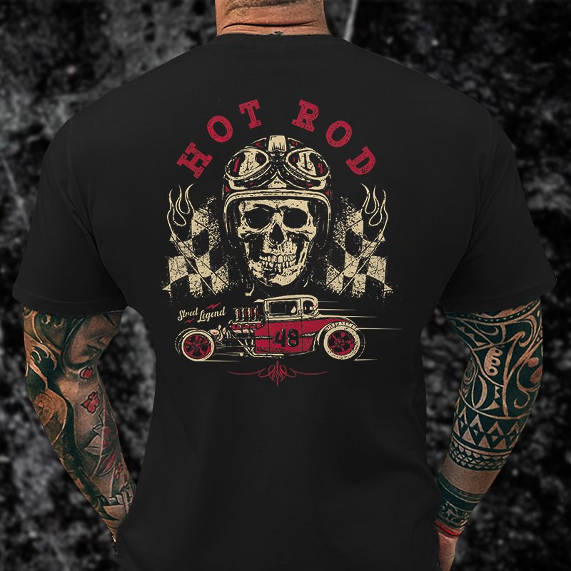 Livereid Hot Rod Printed Skull T-shirt - Livereid