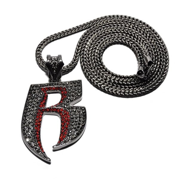 Hip Hop Rhinestone Letter B Pendant Big Necklace