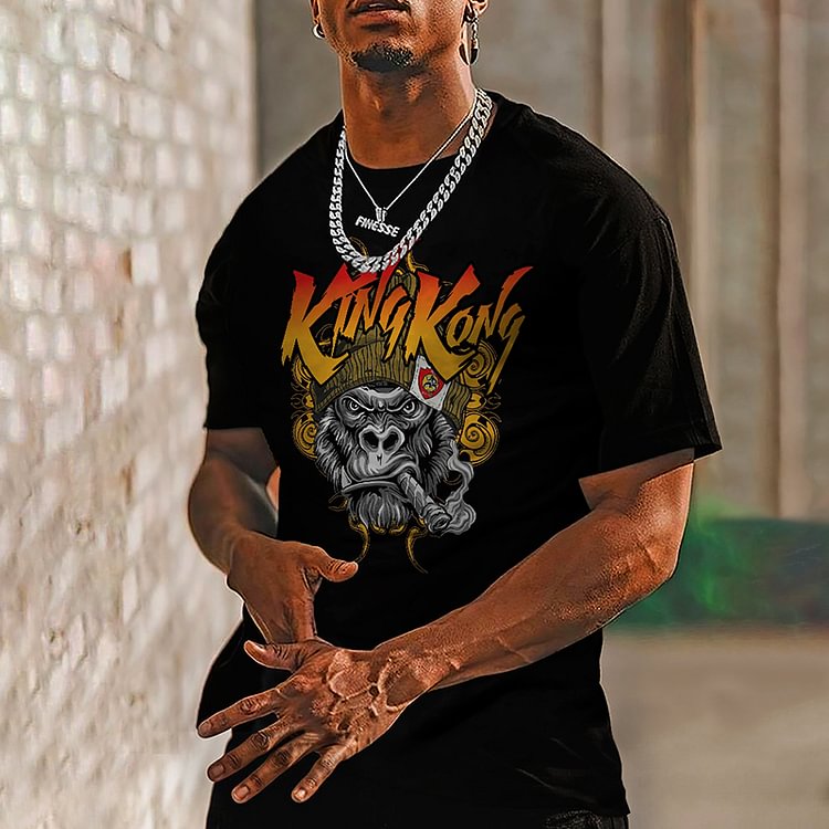 BrosWear Street Hip Hop Kong Short Sleeve T-Shirt