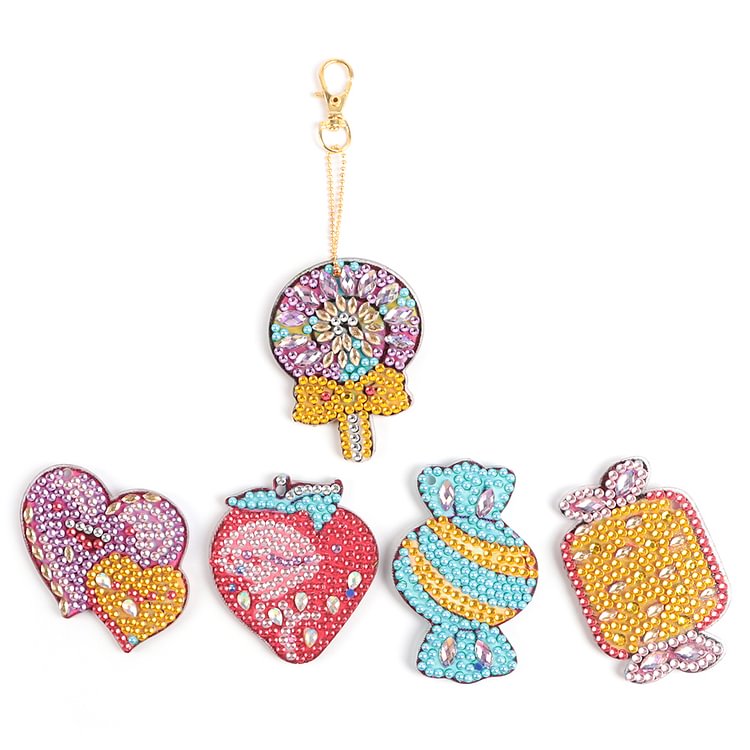 5pcs Cute Candy-DIY Creative Diamond Keychain