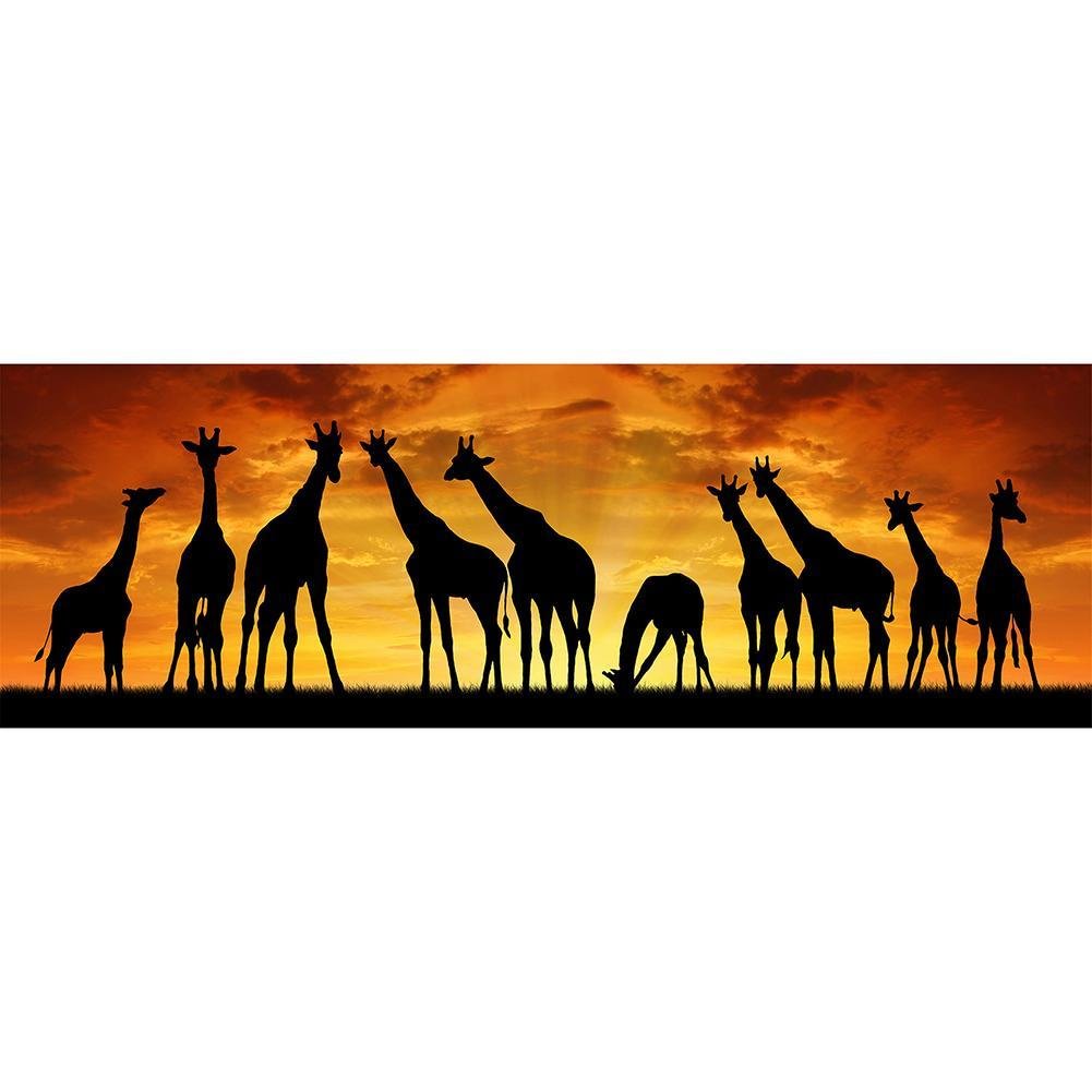 Full Round Diamond Painting Sun Giraffes （80*30cm）