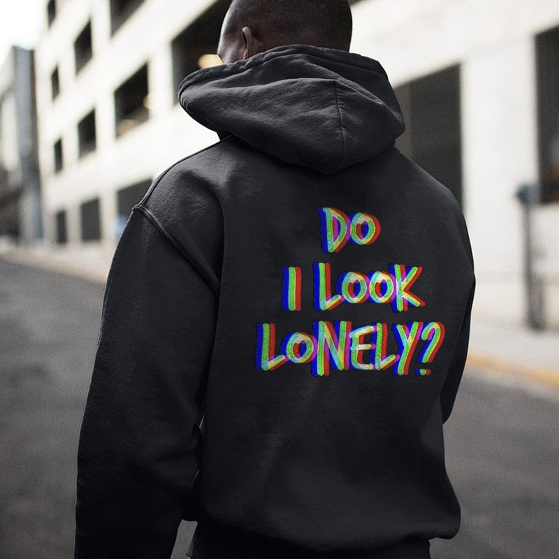 UPRANDY Do I Look Lonely? Printed Men's Hoodie -  UPRANDY