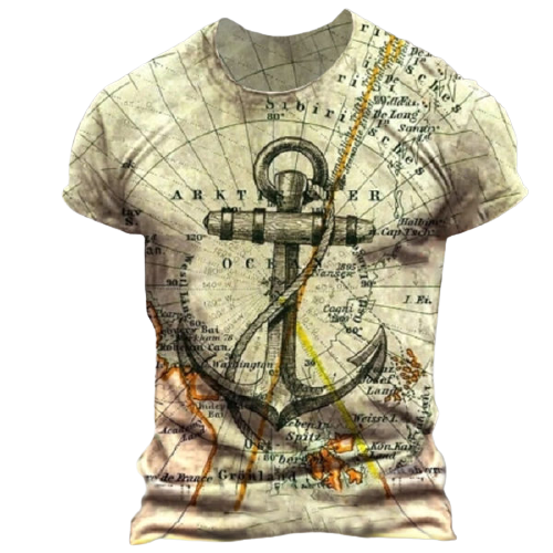 Designer map anchor print T-shirt / [viawink] /