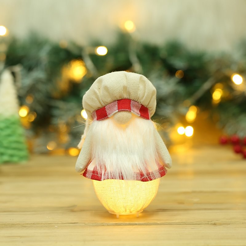   Luminescent Chef Hat Faceless Doll Christmas Hanging Ornaments - Neojana
