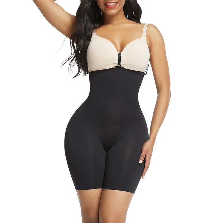 Black Color High Waist Large Size Butt Enhancer Seamless Body Pants