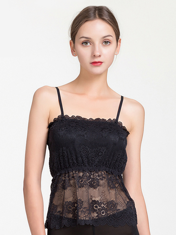 Bottom Silk Camisole Knitted Lace Wrap Style