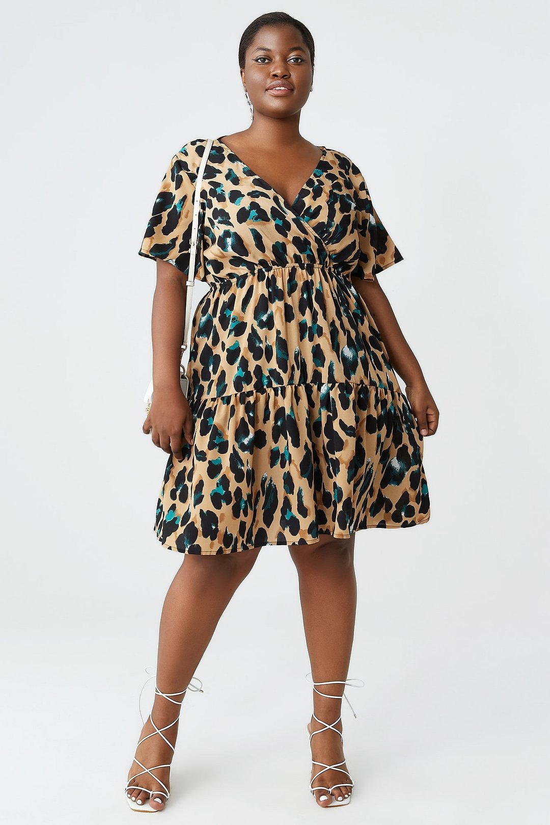 Leopard-Print Wrap Dress P13183