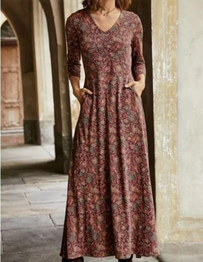Casual Floral Cotton-Blend Long Maxi Dresses