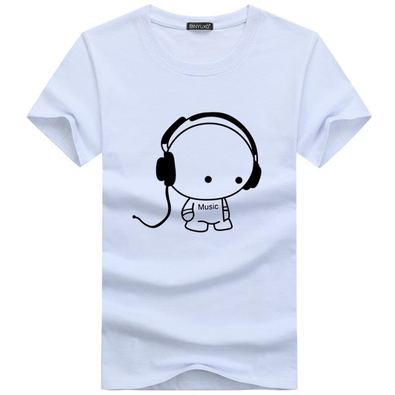 Summer Mens Fashion Emoji Printed Short Sleeve Cutes O-Neck Cotton Casual T-Shirt-Corachic