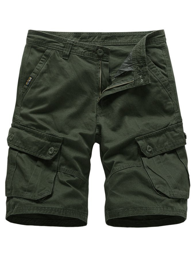 Men's Loose Fit Twill Cargo Short Cotton-Blend Basic Pants