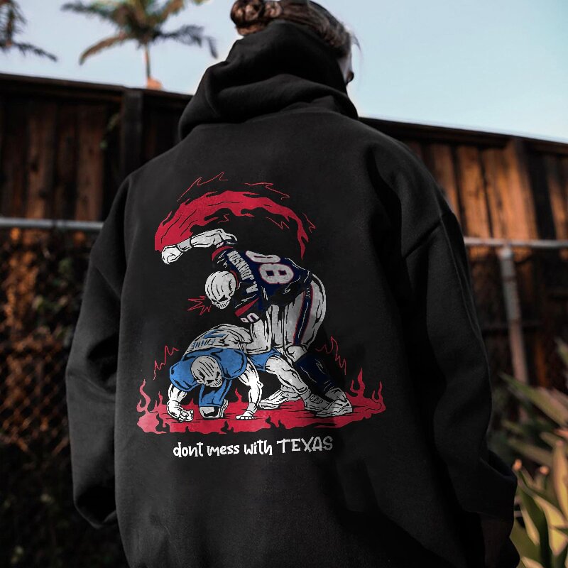 UPRANDY Fashion Don't Mess Witch Texas Skeletons On The Field Hoodie -  UPRANDY