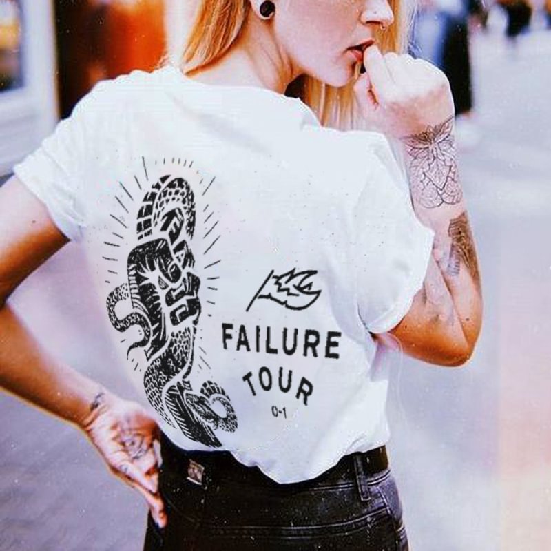 Failure tour printed designer T-shirt - Krazyskull