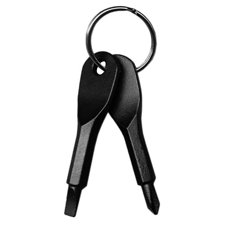 2pcs Phillips Slotted Screwdriver Keychain Multi Mini Pocket Repair Tools