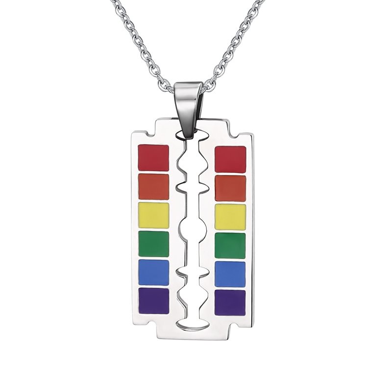 LGBT-Edelstahl Regenbogen Halskette  Kettenmachen