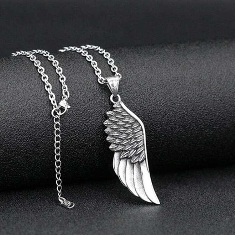 Tide Male Rock Fashion Angel Wing Pendant Necklace-Mayoulove